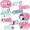 Big Dot of Happiness Funny Pawty Like a Puppy Girl - Pink Dog Baby Shower or Birthday Party Photo Booth Props Kit - 10 Piece